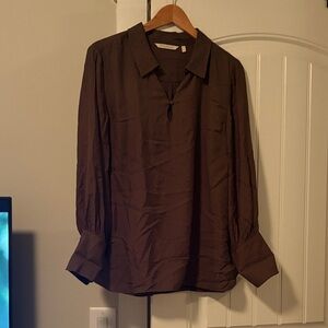 Soft Surroundings Dark Green Patterned Top